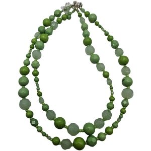 Green Multi-strand Beaded Necklace